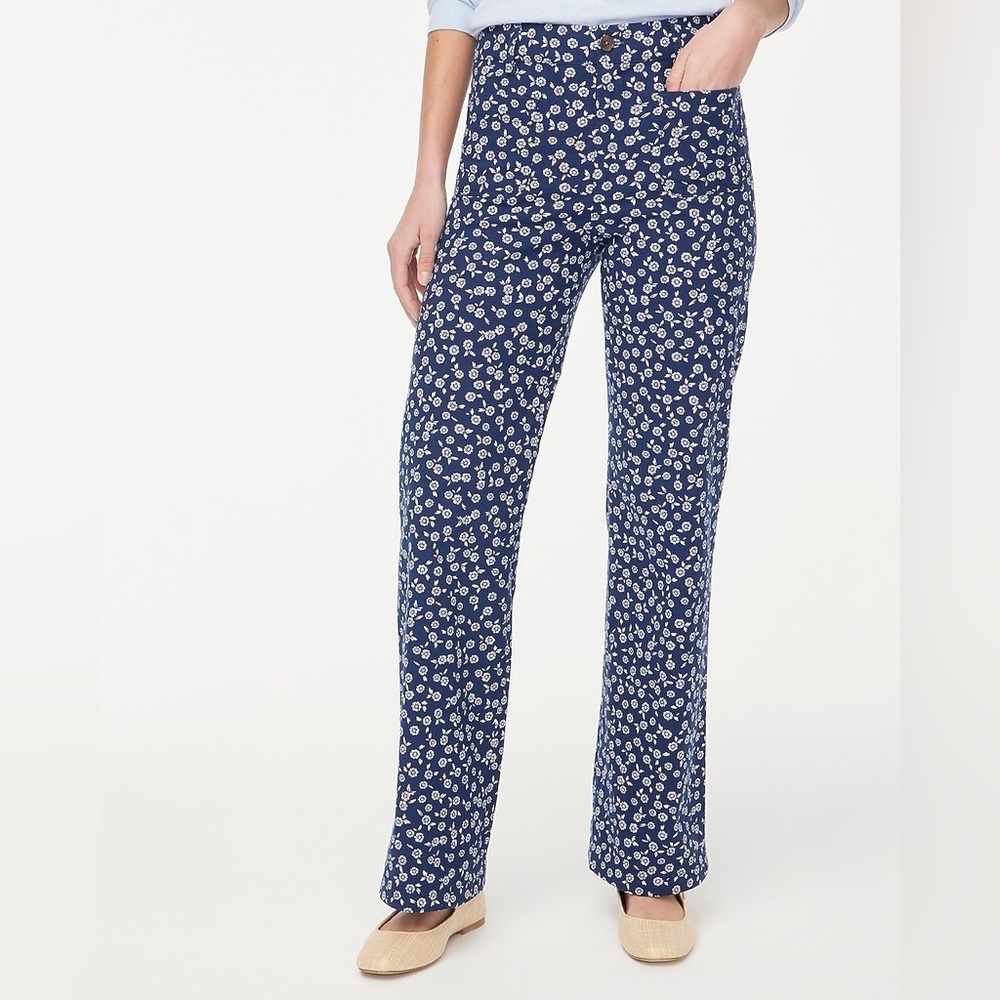 J Crew Lizzie High Rise Floral Wide Leg Pants Size 28P